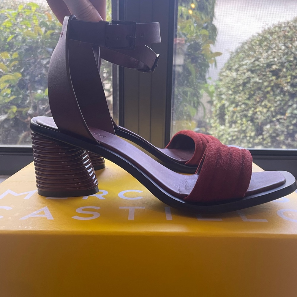 MERCEDES CASTILLO Brick Red Heels 8.5 - Picture 5 of 11